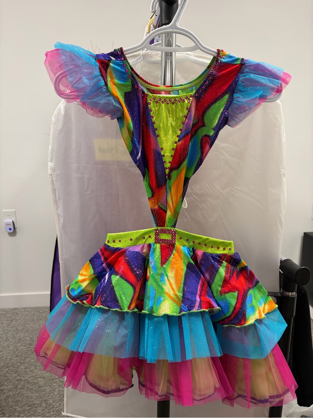Girls' Rainbow Tulle Dance Costume - Multicolor